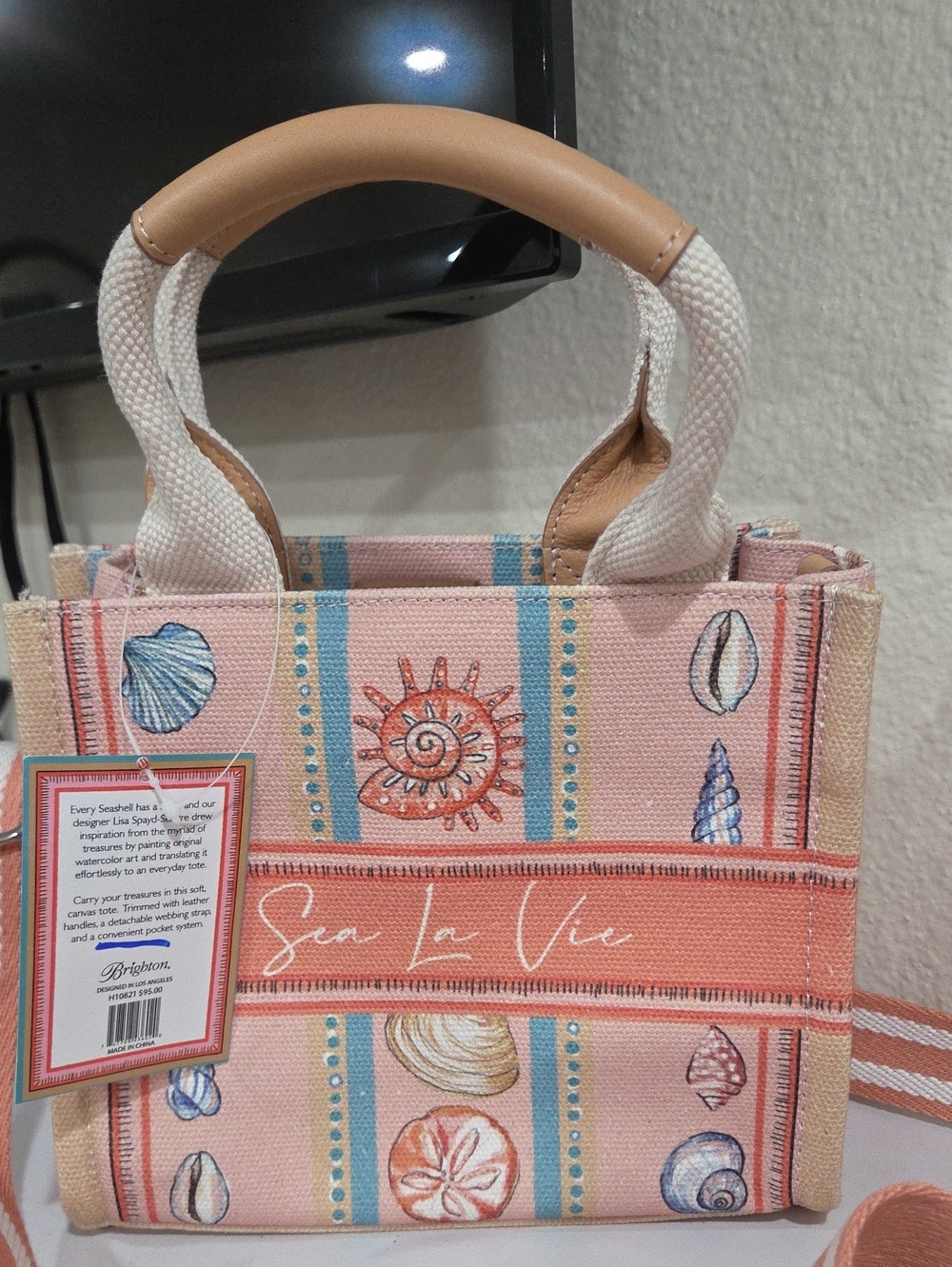 Brighton Sea La Vie Pink Canvas Tote Bag
